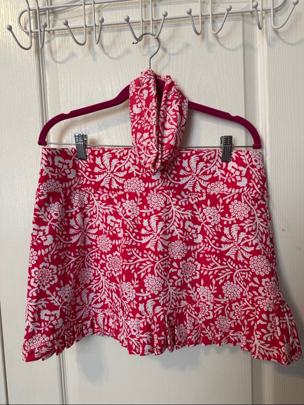 Sigrid Olsen Pink and White Floral Golf Tennis Pickleball Skirt